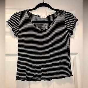 Black and white striped tee